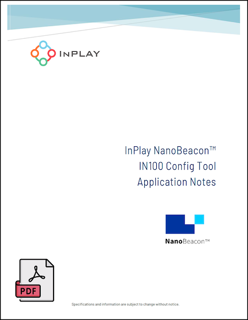 InPlay NanoBeacon IN100 Config Tool Application Notes cover page